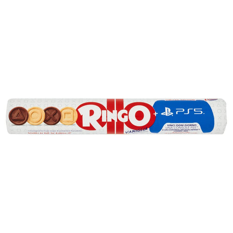 Pavesi Ringo Stuffed Biscuits with Vanilla Flavour Cream, Snack for Snack or Study Break, Palm Oil Free – Tube Format, 12 x 165 g (1980 g)