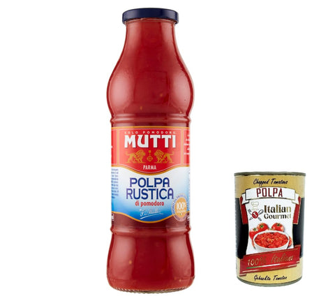 12x Mutti Polpa di Pomodoro Rustica, Tomato Pulp, Tomato Sauce, 100% Italian 690 g + Italian Gourmet Polpa 400 g