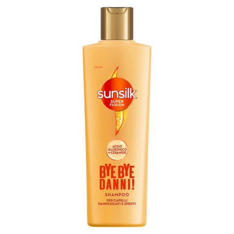 Sunsilk, Bye Bye Damage Shampoo for Damaged and Dull Hair, Super Fusion Formula with a Mix of Hyaluronic Acid and Ceramide, Repairs from 7 Types of Hair Damage, 220 ml