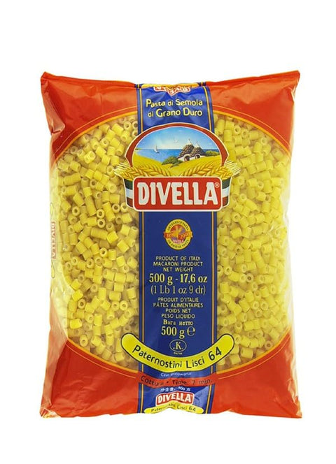 DIVELLA Paternostini Durum Wheat Pasta Smooth 64 g 500 x 24 cm
