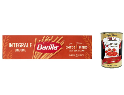 10 x Pasta Linguine Integrali Whole Grain Italian Noodles 500 g Pack + Italian Gourmet Polpa 400 g