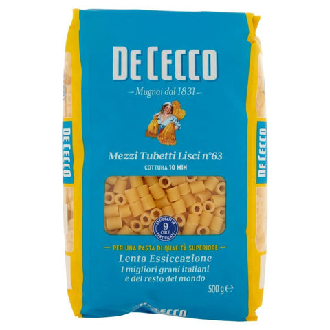 10x Pasta De Cecco 100% Italian Mezzi Tubetti Lisci N°63 Pasta 500g + Italian Gourmet Polpa 400g