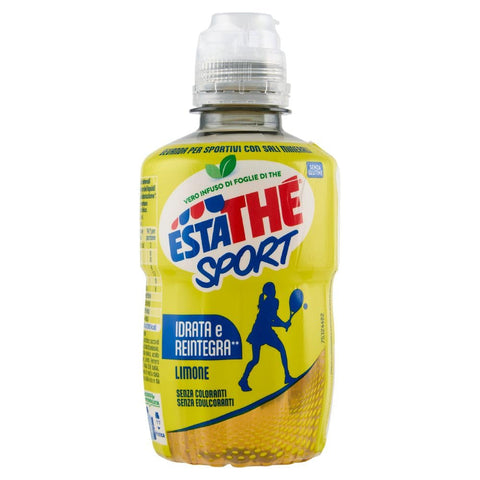 Estathè Sport Limone Refreshing lemon-flavored drink with minerals and a practical sports cap for school, office, training, football, tennis, fitness 12 x 250ml