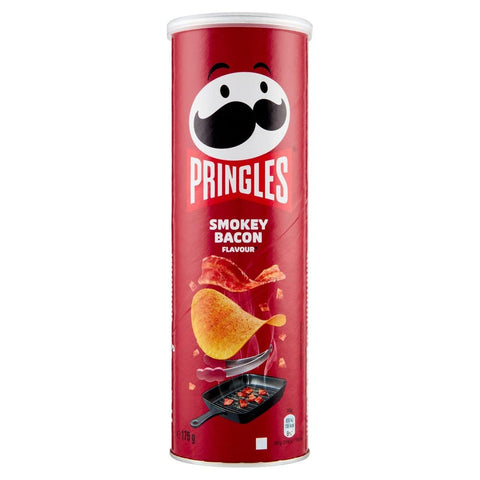 12 x Pringles Smokey Bacon Flavour 175 g The Irresistible Snack in a Practical Tin Crisp Chips with Smokey Bacon Flavour + Italian Gourmet Polpa 400 g