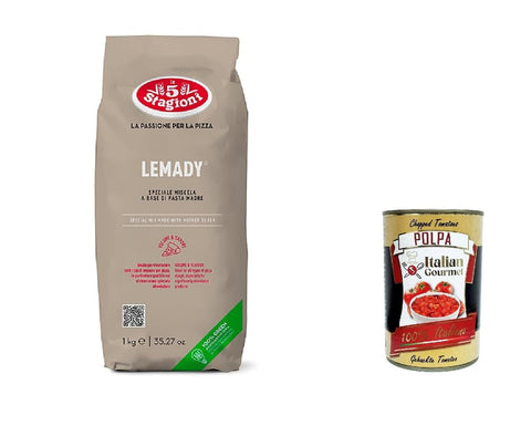 12 x Lemon Mix x Yeast Natural Pizza Egg KG.1 5 Stagoni (Lemon Miscela X Lievito Natural Impasti Pizza) + Italian Gourmet Polpa 400 g