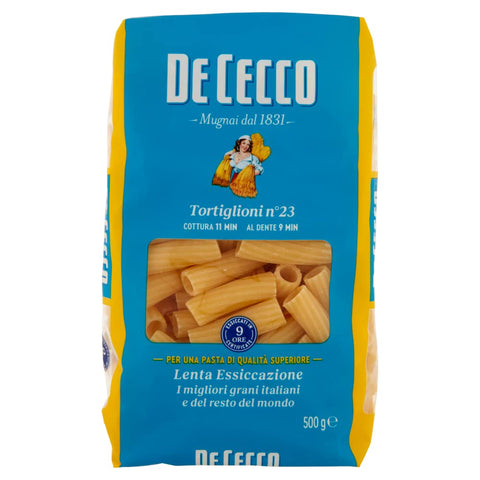 24 x Pasta De Cecco 100% Italian Tortiglioni N°23 Pasta 500 g + Italian Gourmet Polpa 400 g