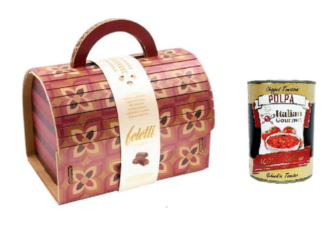 Feletti Cioccolatini Scatola Regalo Bauletto Kelly Chocolates Gift Box Kelly Trunk 300 g + Italian Gourmet Polpa 400 g