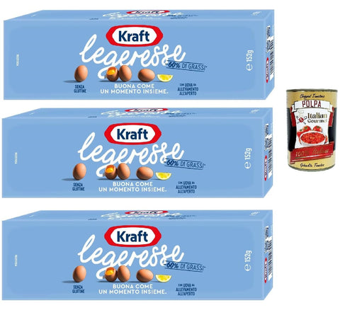 Kraft Leggeresse Tubo Mayonnaise Low Fat Mayo Spice Sauce Salad Sauce 3 x 150 ml + Italian Gourmet Polpa 400 g
