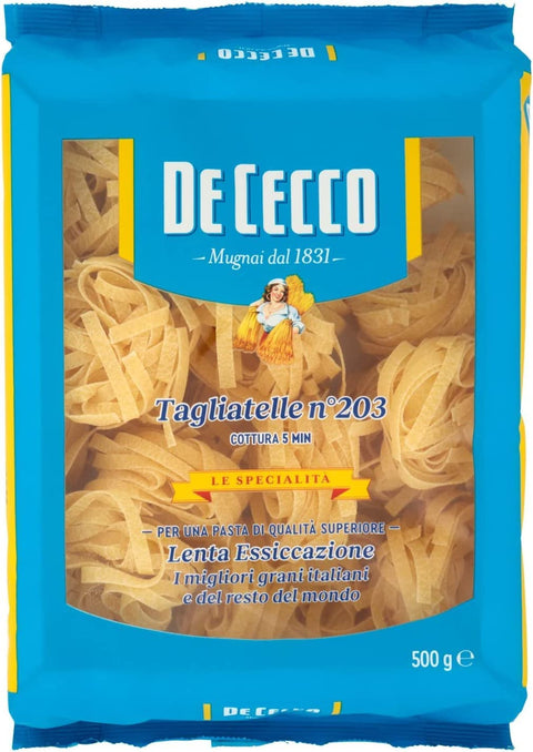 Pasta De Cecco 100% Italian Tagliatelle n 203 Pasta, 500 g, Pack of 10