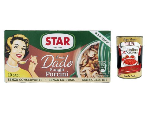 Star Il Mio Dado Funghi Porcini Brewing Cube 24 x 100 g (240 Cubes) Gluten Free Lactose Free No Preservatives - Italian Mushroom Broth + Italian Gourmet Polpa