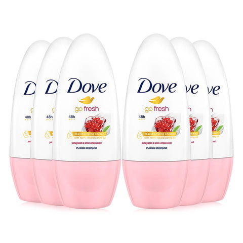 Dove Go Fresh Pomegranate and Lemon Scent Roll-On Deodorant Roll-On (6 x 50 ml) Pack of 6
