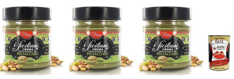 Dolgam I Siciliani Pistachio Cream, 3 x 200 g, Palm Oil Free, Gluten Free, + Italian Gourmet Polpa 400 g