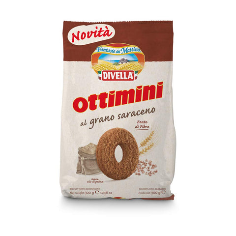 Divella Ottimini al Grano Saraceno Buckwheat Shortbread Biscuits 300g Biscuits Cookies Italian Biscuits