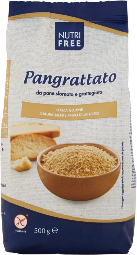 Nutri Free Pangrattato Breadcrumbs, Lactose and Milk Protein Free, Gluten Free, 500 g Pack, Ideal for People with Gluten Intolerance