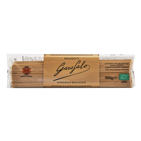Garofalo Pasta di Semola Integrale di Grano Duro Organic Product Spaghetti N° 5-9 Whole Grain Pasta Durum Wheat Semolina Neapolitan Pasta Pack of 500 g