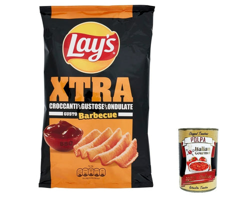 12 x Lay's Xtra Gusto barbecue chips, patatine, potato chips, salted, 110 g, potato chips + Italian gourmet polpa 400 g