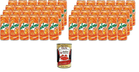 Mirinda Orange, Bevanda All'arancia Orange, Orange Drink 48 x 330 ml + Italian Gourmet Polpa 400 g