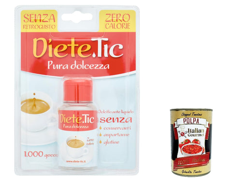 3 x My Dietor Edulcorante Zero Calorie, Zero Calorie Sweetener, 50 ml Liquid Sweetener + Italian Gourmet Polpa 400 g