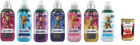 Coccolino Ammorbidente Concentrato Concentrato Concentrated Fabric Softener for Very Soft Clothing, 28 Washes, 7 x 645 ml + Italian Gourmet Polpa 400 g