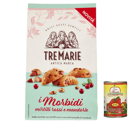 12 x Tre marie i morbidi mirtilli rossi e mandorle, red berry and almond biscuits biscuits 300 g + Zia Rosa DOP Pomodoro San Marzano tin of 400 g