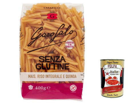 10 x Casarecce 400 g Senza Glutine Glutin Free, Gluten-Free Pasta Noodles + Italian Gourmet Polpa 400 g