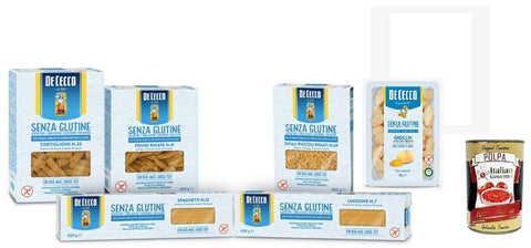 De Cecco Senza Glutine Test Pack, Gluten-Free, 100% Italian Pasta Pasta, Gluten Free, 6 x 400 g + Italian Gourmet Polpa 400 g