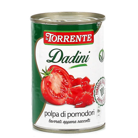 La Torrente Polpa di Pomodori Dadini Tomato Paste Tomato Sauce from Italy 400 g Pack of 24
