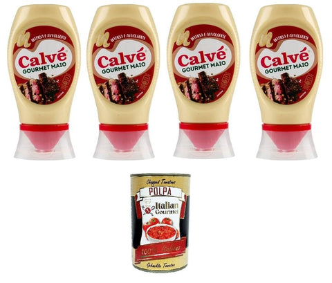 Calvé Gourmet Maio Intensive and Wrapping 4x 245 ml + Italian Gourmet Polpa 400 g