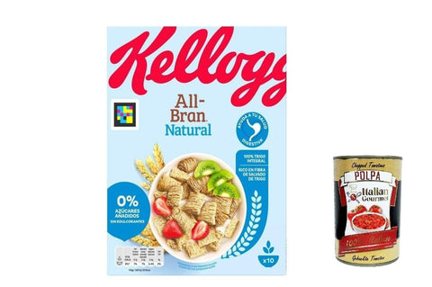 6 x Kellog's Kellogg All-bran Natural, membrane with its rich wheat fibres cereals 450 g + Italian Gourmet polpa 400 g