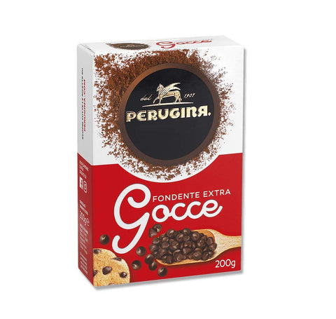 6 x Perugina Gocce di Cioccolato Fondente Extra Dark Chocolate Drops Pastry Ingredients 200 g Sweet Decoration Gluten-Free 100% Italian Product