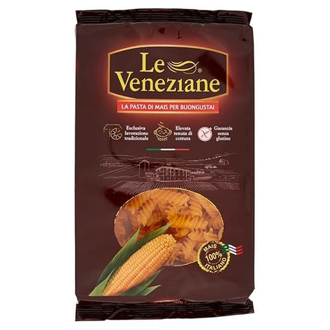 Le Veneziane Pasta di Mais Elicoidali, Senza Glutine, 100% Italian Corn Noodles, Gluten-Free. Gluten Free 12 x 250 g + Italian Gourmet Polpa 400 g