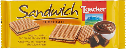 12 x Loacker Sandwich Chocolate, Scented Waffles with Chocolate Cream - 75 g