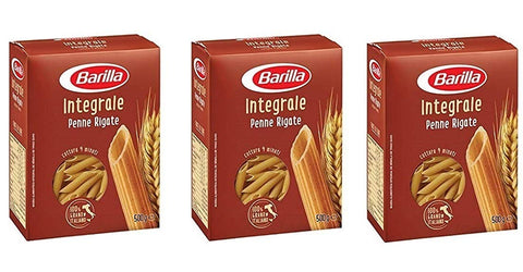 3 x Pasta Barilla Penne Rigate Integrali Whole Grain Italian Pasta 500 g
