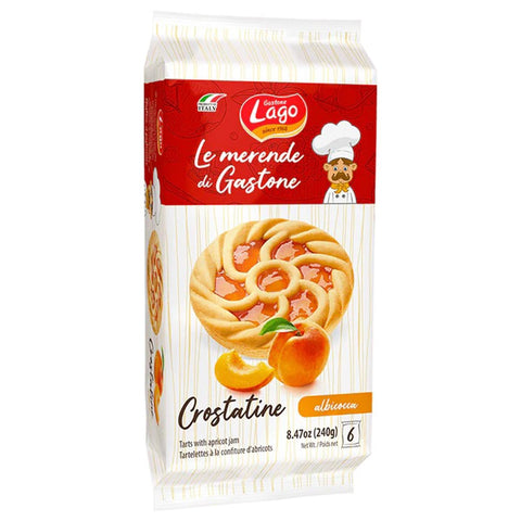 Gastone Lago Crostatine all'Albicocca Apricot Tartlets Pack of 240 g, Each Pack Contains 6 Snacks of 40 g