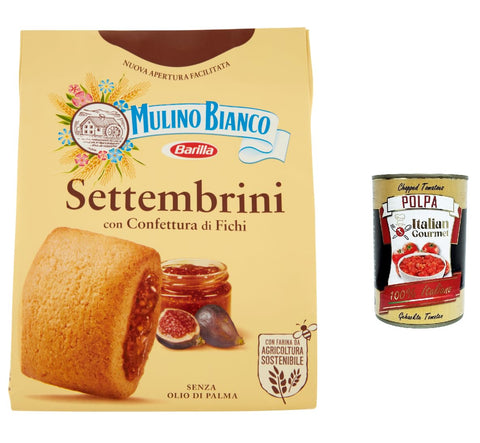 12 x Mulino Bianco Settembrini Biscuits with Fig Jam Biscuits Cookies 300 g + Italian Gourmet Polpa 400 g