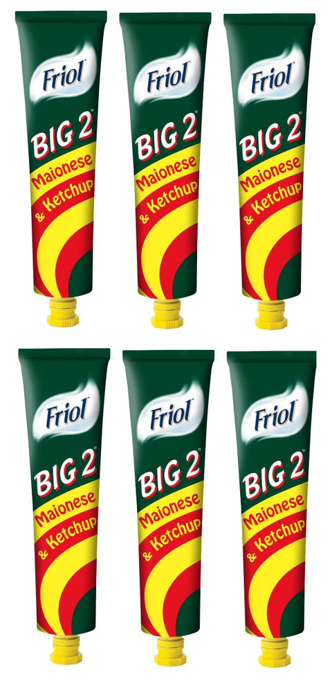 Friol Big 2 Ketchup and Mayonnaise Condiment Sauces Sauce in 190 g Tube, Pack of 6