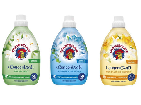 CHANTECLAIR Ammorbidente i Concentrati Fabric Softener (3 x 1000 ml) Long-Lasting Fragrance 50 Washes Detergent Test Pack