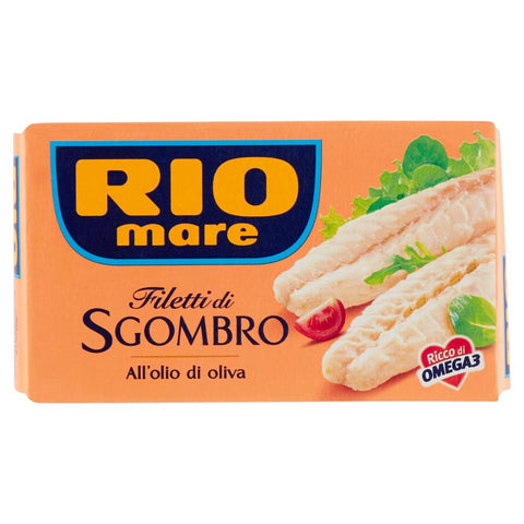 3 x Rio Mare Mackerel Fillets in Olive Oil, Rich in Omega 3, 125 g + Italian Gourmet Polpa 400 g