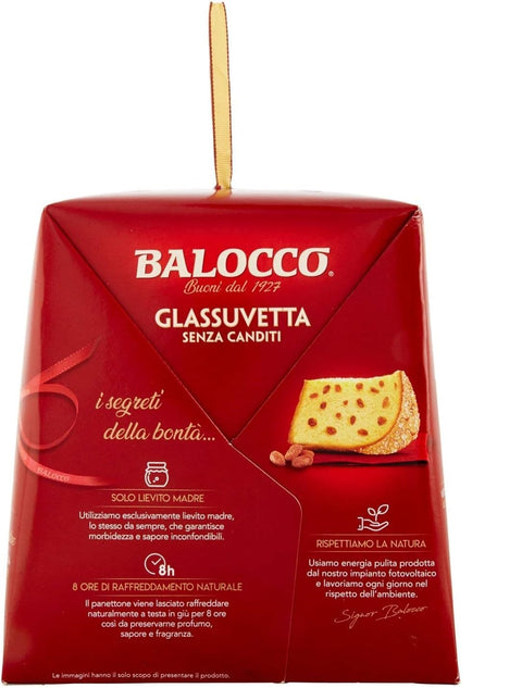 3x Balocco Glassuvetta Panettone Senza Canditi Without Candied Fruit, with Raisins 1kg + Italian Gourmet polpa 400gr