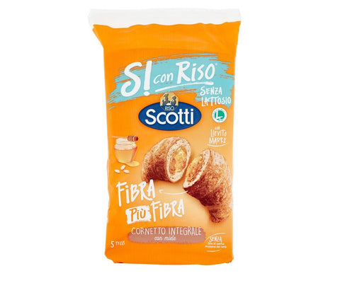 10x Scotti Riso Scotti Si con Riso Cornetti integrali con miele lactose-free fibre plus fibre whole grain croissant with honey 250 g