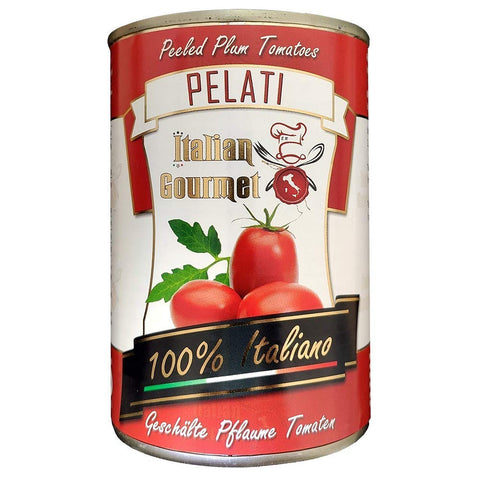 48 x Italian Gourmet Tins Pomodori 100% Italian Pelati Peeled Plum Tomato Sauce Tin 400 g
