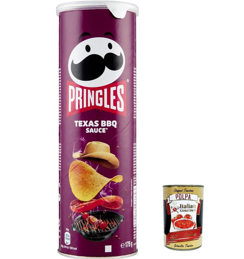 3 x Texas BBQ Sauce 175 g - The Irresistible Snack Classic in a Practical Tin - Crisp Chips with Barbecue Sauce Flavour - Pop Play. Eat. + Italian Gourmet Polpa 400g