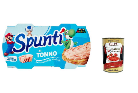 3 x Simmenthal Spuntì al Tonno Spalmable Tuna Spreadable Snack (2 x 84 g) 100% Italian + Italian Gourmet Polpa 400 g