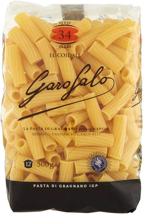 Garofalo Pasta di Gragnano IGP Elicoidale N° 34 Durum Wheat Semolina Pasta, 100% Neapolitan Pasta, Short Pasta, Pack of 16