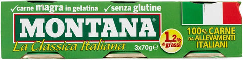 Montana Carne Classica Beef in Aspic Tin 3 x 70 g 100% Italian Meat