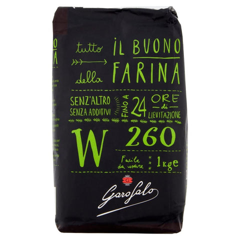 Garofalo Farina di Grano Tenero W 260 Soft Wheat Flour Type 00 Up to 24 Hours Growth 1 kg Pack of 10