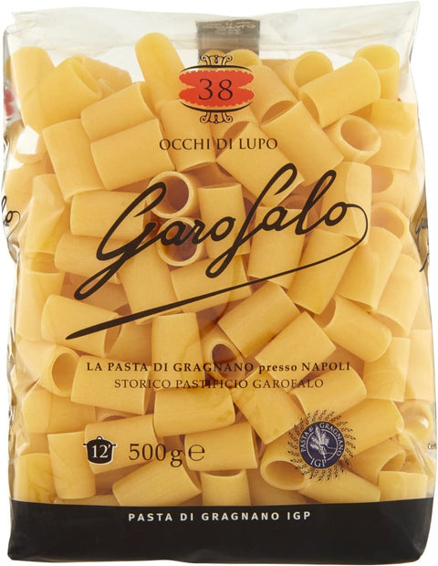 Occhi di Lupo N. 38 Neapolitan Durum Wheat Semolina Pack of 500 g Pasta IGP + Italian Gourmet Polpa 400 g Pack of 10