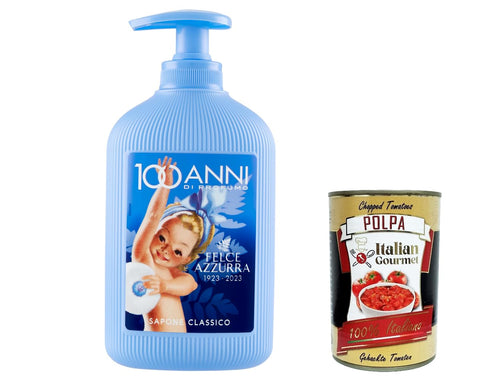 12 x Felce Azzurra Sapone Liquido Classico Liquid Soap 300 ml + Italian Gourmet Polpa 400 g