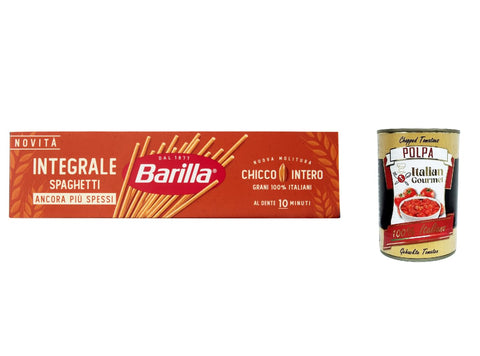 20 x Pasta Integral Spaghetti Integrali Whole Grain Italian Noodles 500 g Pack + Italian Gourmet Polpa 400 g