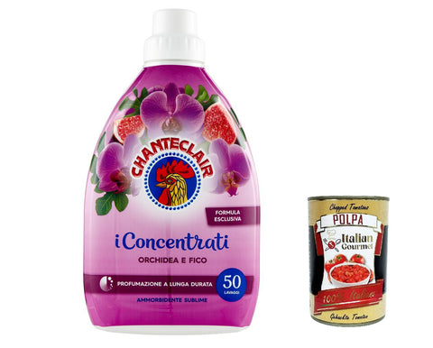 3 x CHANTECLAIR i Concentrati Ammorbidente Orchidea e Fico Fabric Softener with Orchid and Fig 1000 ml Long-Lasting Fragrance 50 Washes Detergent + Itlaian Gourmet Polpa 400g